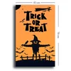 WallXpert slika na platnu 4570HALC-015, natpis Trick or Treat sa strašilom i slepim miševima na narandžastoj pozadini, 45 x 70 cm