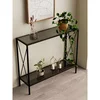 Hanah Home komoda Florya, 80 cm, crna / dimljeno staklo