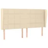 Vidaxl Vzglavje z ušesi krem 183x23x118/128 cm blago