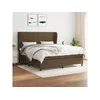 VIDAXL Box spring postelja z vzmetnico temno rjava 180x200 cm blago