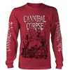 Cannibal Corpse Pile Of Skulls 2018 Red Long Sleeve Shirt XL