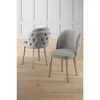 Hanah Home set trpezarijskih stolica Axle 8 kom, siva tkanina Babyface, hromirane metalne noge