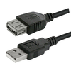 Logo Podaljševalni kabel USB (2.0), USB A moški - USB A ženski, 1,8 m, črn, blister