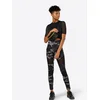 Urban Classics Curvy Pajkice Ladies Camo Tech Mesh Leggings, črna