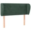 Vidaxl Vzglavje z ušesi temno zeleno 93x23x78/88 cm žamet