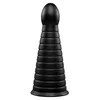 b-Vibe Cone Tapered & Ribbed Dildo with Suction Cup 10 Black