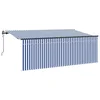 Vidaxl Retraktilna tenda Modra in bela 350 x 200 cm