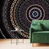 Tapeta Mandala z vzorcem sonca v vijoličnih odtenkih - 196x132