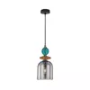 Luster na sajli TROPEA 1xE27/15W/230V crna/zadimljeno plava/bež