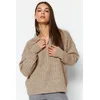 Trendyol Milla ženski duks Twoaw24Kz00678, taupe-braon