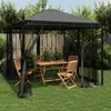 Vidaxl vidaXL Paviljon z mrežastimi stenami, antracit, 2,93 x 2,93 m, jeklo