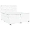 Vidaxl Box spring postelja z vzmetnico bela 200x200 cm umetno usnje
