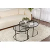 Hanah Home Set stolova za dnevnu sobu Aurum, 60x60x39, 80x80x43cm, 2 komada, Crni