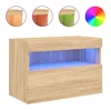 Zidni TV ormarić s LED svjetlima boja hrasta 60x30x40 cm