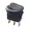 Prekidač wipp 20A/12V 1-pol okrugli crni sa crvenim, fi=21mm