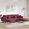 Sofa s jastukom 3 pcs Vinska crvena tkanina