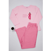 Trendyol Curve Pink Striped Crew Neck Knitted Pajama Set