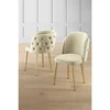 Hanah Home set trpezarijskih stolica Axle 8 kom, krem tkanina Babyface, zlatne metalne noge