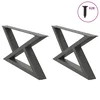 Noge za klub stolić 2 kom. antracit 70 x (30-31,3) cm čelik