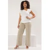 Trendyol Curve Ecru Asymmetric Collar Knitted Plus Size Blouse