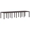 Vidaxl Vrtna miza Rjava 350 x 100 x 74 cm poli ratan