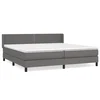 Vidaxl Box spring postelja z vzmetnico siva 200x200 cm umetno usnje