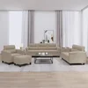 4-dijelni set sofa s jastucima, taupe mikrofibra tkanina