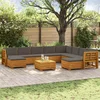 Set vanjskih sofa s jastukom 11 Komad Smeđa Čvrsto drvo akacije
