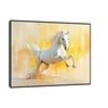 Canvas Slika na platnu Beli konj, 120x90cm, Sa ramom, Crni