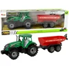 slomart LEAN TOYS Traktor s prikolico, zeleni/rdeč, frikcijski pogon