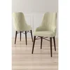 Hanah Home set trpezarijskih stolica Neta 8 kom, krem tkanina Babyface, drvene noge boje oraha