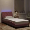 Okvir kreveta s LED-om bez madraca ružičasti 80 x 200 cm baršunasti