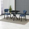 HANAH HOME Set Trpezarijski sto i 2 stolice Elma Navy Blue Black