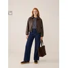 Sinsay - Wide leg farmerke sa prošivima - steel blue