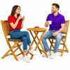 Vidaxl Vrtnik Bistro Set 3 szt. Rjava Masiven les akacije