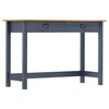 Vidaxl Konzolna mizica Hill z 2 predaloma siva 110x45x74 cm borovina