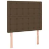 Vidaxl Vzglavje postelje temno rjavo 80x5x118/128 cm blago