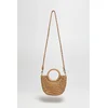 Marisse Beige Woven Bag With Round Handle