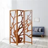 Homestyle4U Pregrada za prostor, 3-delna lesena pregrada, 175x130x2,2 cm, rjava