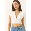 Bianco Lucci Ženska bluza 60284037, V-izrez, Bela