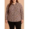 Plus size bluza s potiskom, bordo