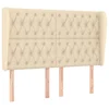 Vidaxl Vzglavje z ušesi krem 163x23x118/128 cm blago
