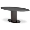 Casa Padrino luxury dining table black/bronze 200 x 119 x H. 78.5 cm - Oval kitchen table with ceramic table top in marble look - Dining room furniture - Luxury furniture - Luxury quality