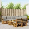 Setovi sofa 9 pcs Prirodna i svijetlo siva Čvrsto drvo akacije