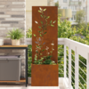 Vidaxl Zaslon za zasebnost v vrtu Rjav 50 x 140 cm Odporno jeklo