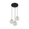Luster na sajli DEVON 3xE27/15W/230V crna/prozirna
