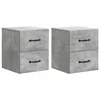 vidaXL Stenski nočni omarici 2 pcs Betonsko siva 34,5 x 33 x 40 cm