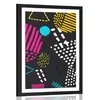 Plakat s paspartujem moderni Memphis vzorec - 60x90 black