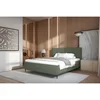 MID.YOU OBLAZINJENA POSTELJA 140 cm x 200 cm , les, tekstil, leseni material temno zelena