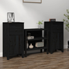 vidaXL Komoda 2 kosa črna 40x35x80 cm trdna borovina